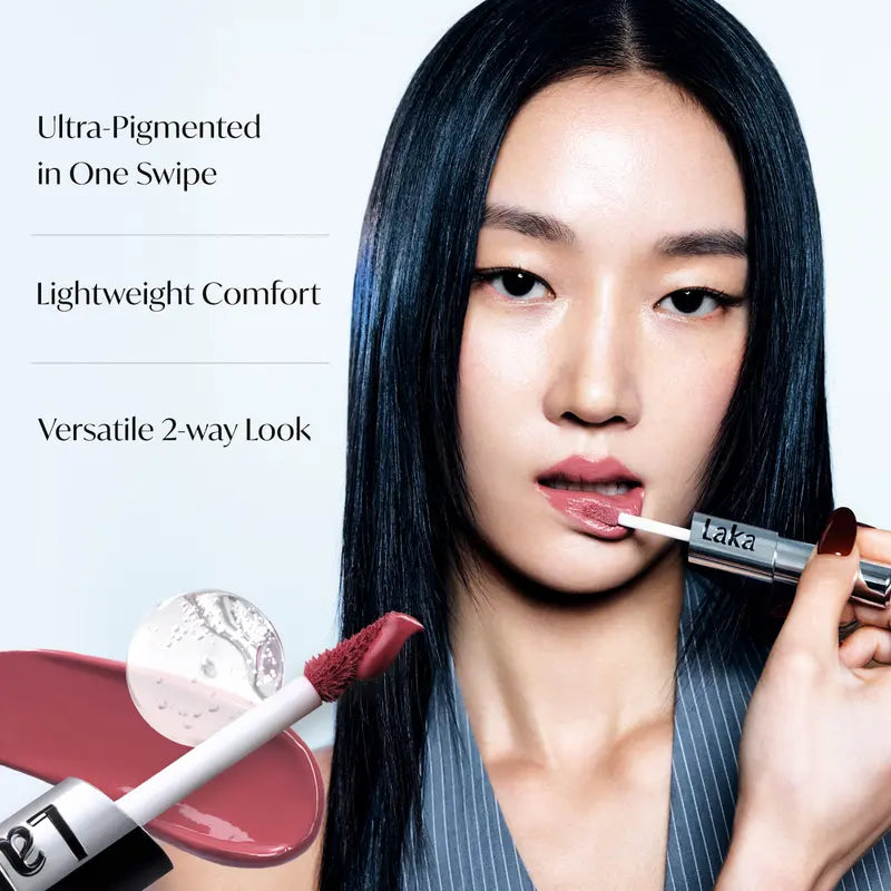 [Laka] Perfect Twin Lip — Dual-Ended Liquid Lipstick with Velvet Matte Color and Glossy Shine