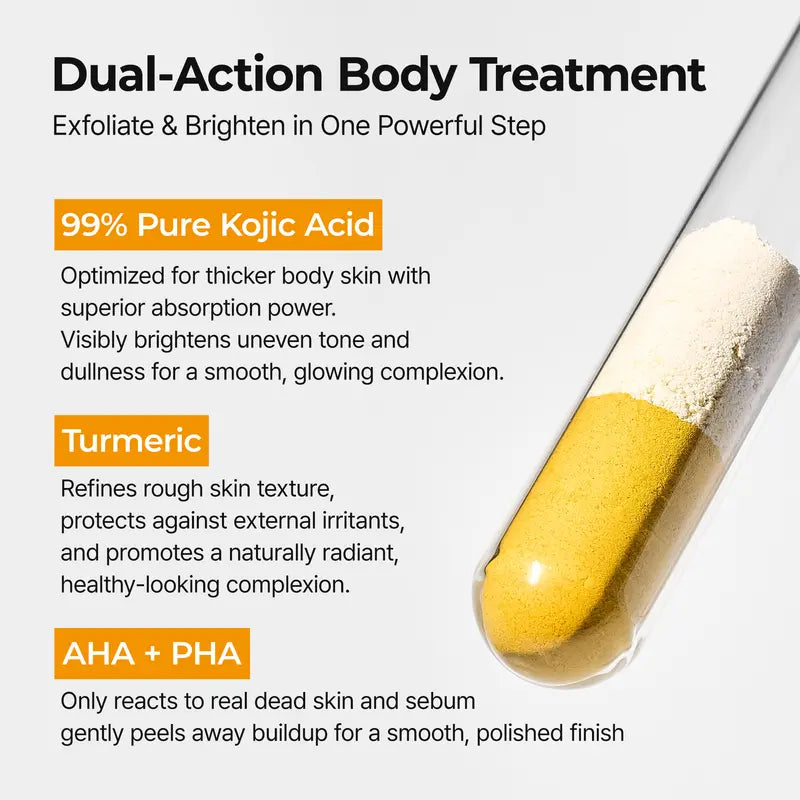 [Dr.Melaxin Official] Kojic Acid Body Brightening Duo, 2-Piece | Kojic Acid Serum Soap + Kojic Turmeric Exfoliating Body Spray | Kojic Soap for Dark Spots, Underarms & Uneven Tone | Korean Skincare